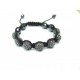 Grey Gunmetal Crystal Ball Shamballa Bracelets Adult