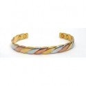 Weave Design Silver & Gold Finished Copper Bangle