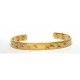 Engraved Star Design Gold Finished Copper Bangle