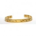 Engraved Star Design Gold Finished Copper Bangle