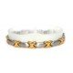 Oval Matt Silver & Shiny Gold Stainless Steel Bracelet