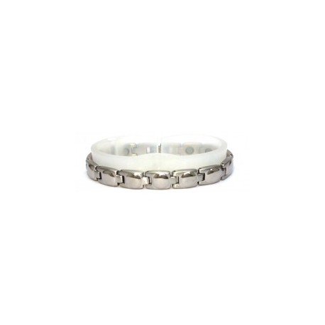 Round Embossed Silver Stainless Steel Bracelet