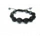 Black Crystal Shamballa Bracelets Adult